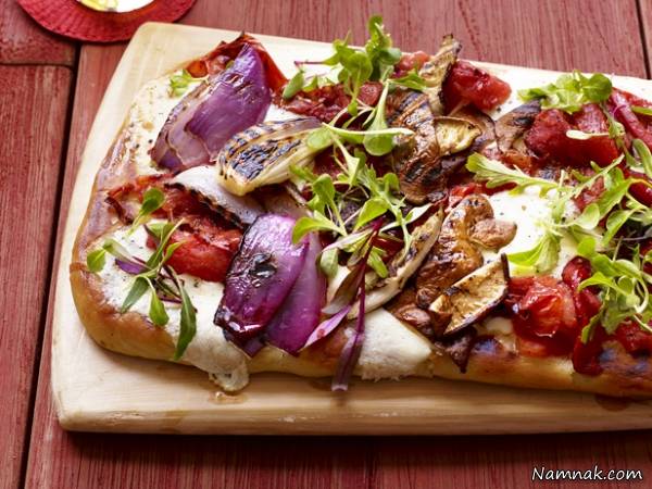 پیتزا سبزیجات | طرز تهیه پیتزا سبزیجات کبابی