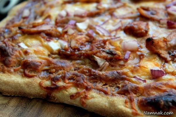 پیتزا مرغ | طرز تهیه پیتزا مرغ باربیکیو