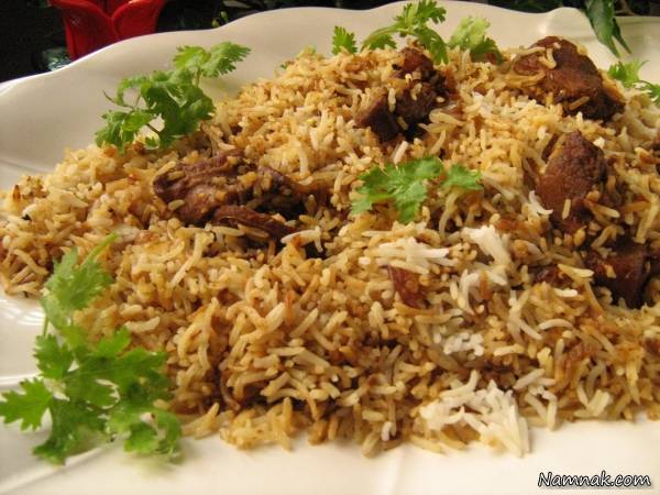 طرز تهیه بریانی پلو با گوشت گوسفند (پاکستانی)