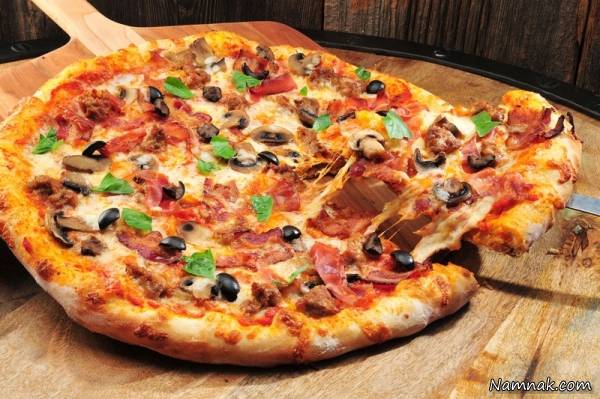 پیتزا مخلوط | طرز تهیه پیتزا مخلوط بدون فر