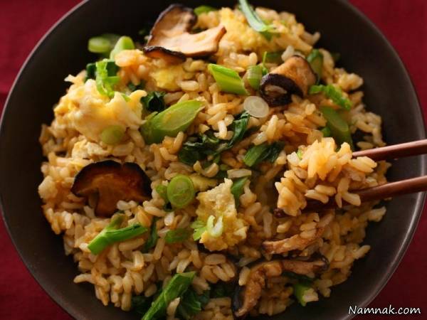 برنج با قارچ | طرز تهیه برنج با قارچ شیتاکه