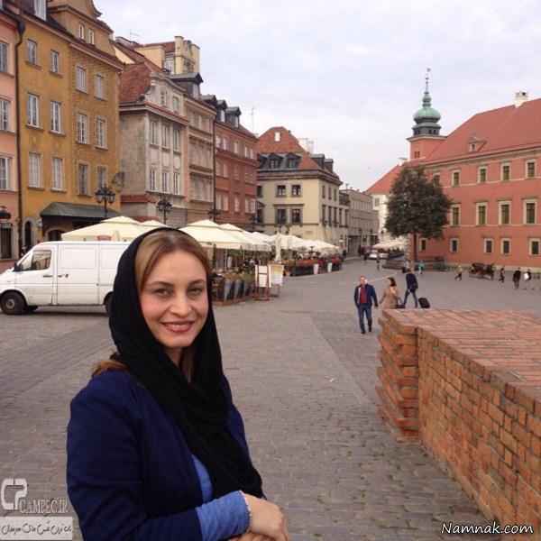 مریم کاویانی با تیپ متفاوت در لهستان + تصاویر