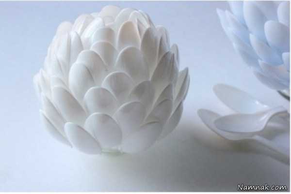 آموزش ساخت گلدان | آموزش ساخت گلدان های زیبا با قاشق یکبار مصرف + تصاویر