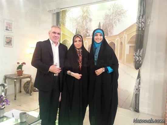 فتح الله زاده و دخترش در کنار مجری مشهور تلویزیون + عکس
