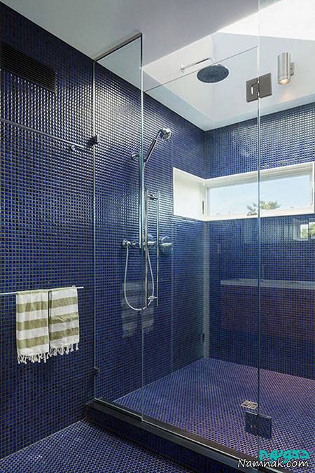 دکوراسیون حمام با تایل های سرامیکی کوچک + تصاویر