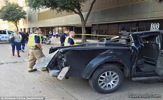 تصادف عجیب بی احتیاط ترین راننده زن در تگزاس + تصاویر