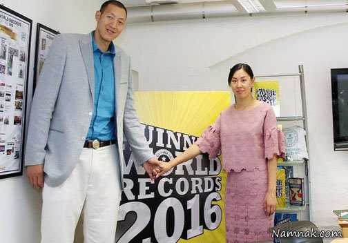 قدبلندترین زوج جهان گینسی شدند + عکس