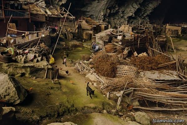 روستایی در اعماق غار با 100 نفر جمعیت چینی +تصاویر