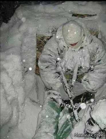 استقامت سرباز حزب الله  در دمای منفی 20 درجه+تصاویر