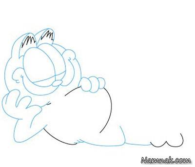 اموزش مرحله ای کشیدن شخصیت کارتونی گارفیلد + تصاویر