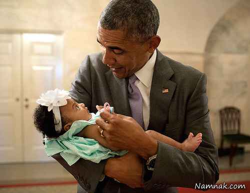 شکلک درآوردن اوباما برای بچه ها! + تصاویر