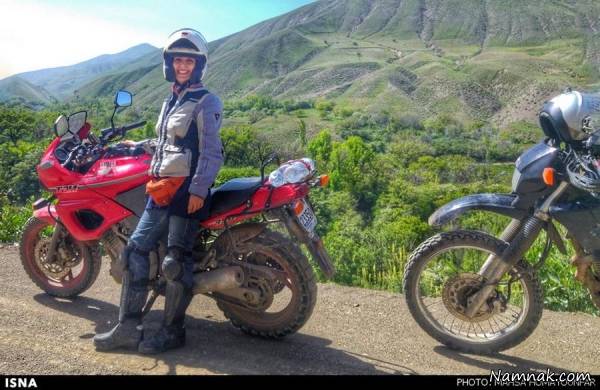 جهانگردی موتورسوار زن ایرانی + تصاویر
