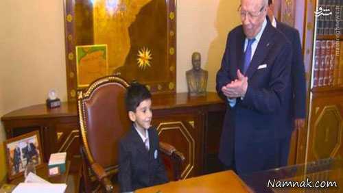 کودک 5 ساله رئیس جمهور تونس شد! + عکس