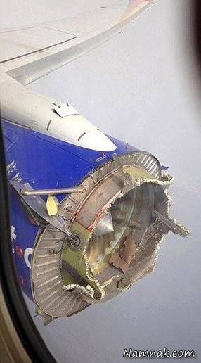انفجار شدید موتور بوییگ 737 در حال پرواز + تصاویر