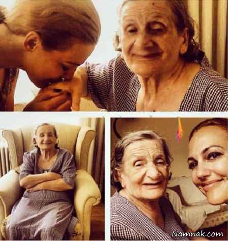 مریم اوزرلی در کنار مادربزرگش + عکس