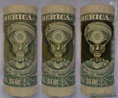 عکس مخفی و ترسناک روی دلار آمریکایی