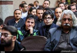 فرزاد حسنی و آزاده نامداری در مراسم ختم مرتضی پاشایی + تصاویر