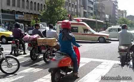 دختر جوان موتور سوار در تهران + عکس