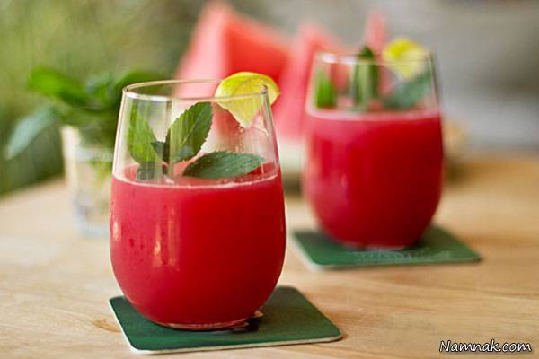 طرز تهیه نوشیدنی آب هندوانه و نعنا
