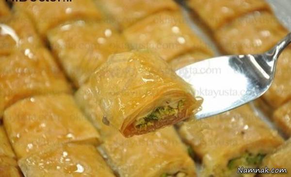 باقلوای پسته | طرز تهیه باقلوای پسته