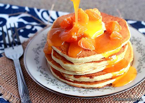 طرز تهیه پنکیک پرتقالی با شیرکره