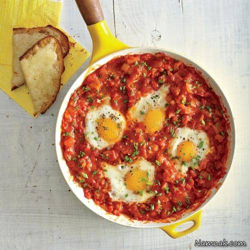 خوراک مقوی تخم مرغ و گوجه فرنگی + عکس