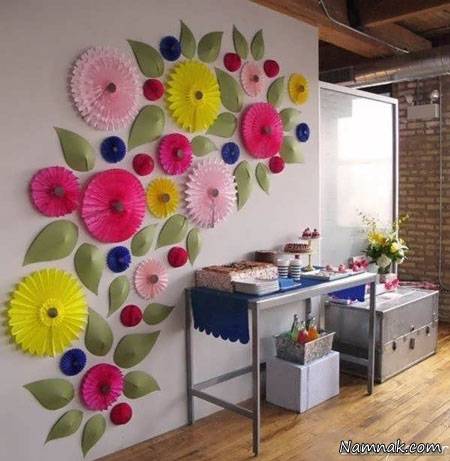 طرح های خوشگل برای تزیین دیوار با کاغذ رنگی