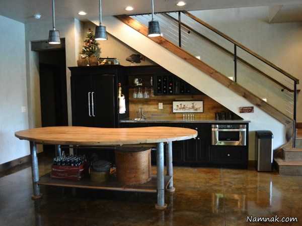 آشپزخانه زیر پله | جدیدترین مدل کابینت آشپزخانه کوچک زیر پله