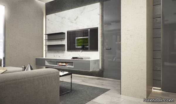 دکوراسیون 3 آپارتمان مجلل به رنگ خاکستری طوسی + تصاویر