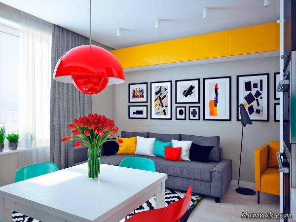 دکوراسیون رنگی , دکوراسیون داخلی منزل با رنگهای شاد و شیک
