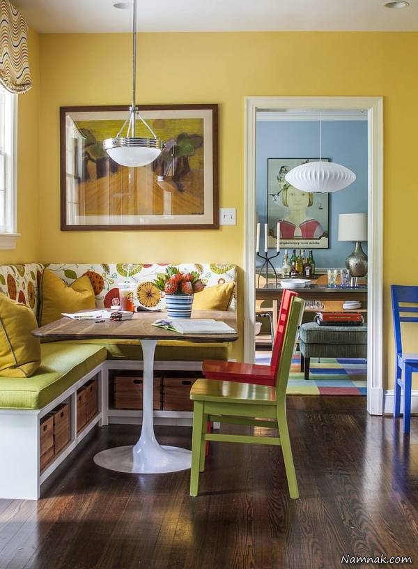 میز غذاخوری و مبلمان زیبا مخصوص کنج خانه + تصاویر