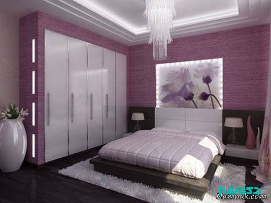 دکوراسیون اتاق خواب به رنگ یاسی + تصاویر