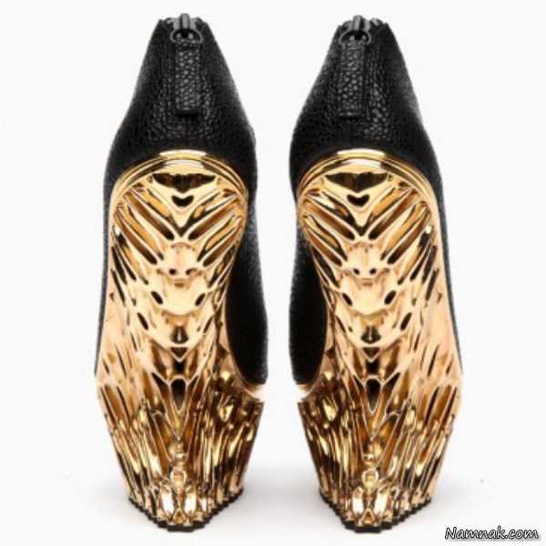 کفش زنانه | کفش مجلسی زنانه "Mutatio" از جنس طلا + تصاویر