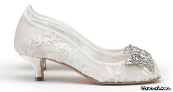 کفش سفید عروس | جدیدترین مدلهای کفش سفید عروس پاشنه کوتاه 2016