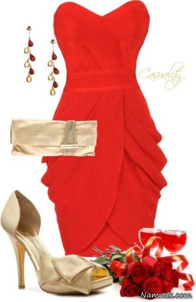 ست لباس مجلسی قرمز دخترانه 2015 