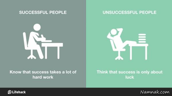 مهم ترین تفاوت افراد موفق و ناموفق چیست؟ + اینفوگرافی