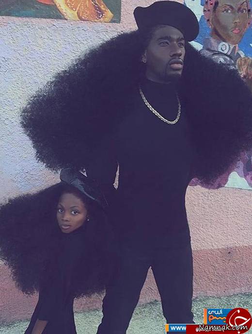 شهرت یک پدر و دختر بخاطر موهای عجیبشان! + تصاویر
