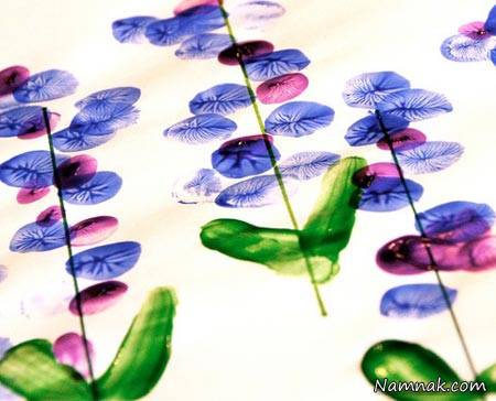 آموزش نقاشی گل سنبل با رنگ انگشتی