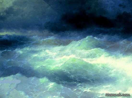 نقاشی شگفت انگیز از دریای طوفانی + تصاویر