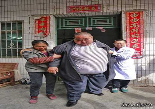 زندگی روزانه مرد 33 ساله چاق ترین مرد چینی + تصاویر
