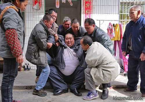 زندگی روزانه مرد 33 ساله چاق ترین مرد چینی + تصاویر