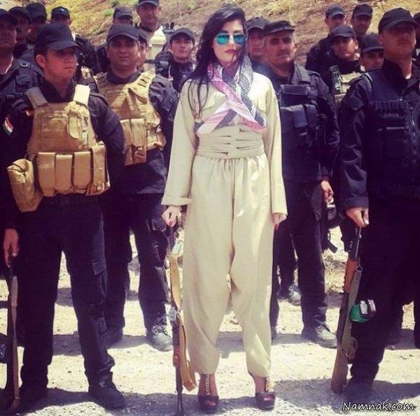 این زن جذاب خوشگل ترین سرباز زن کرد شناخته شد