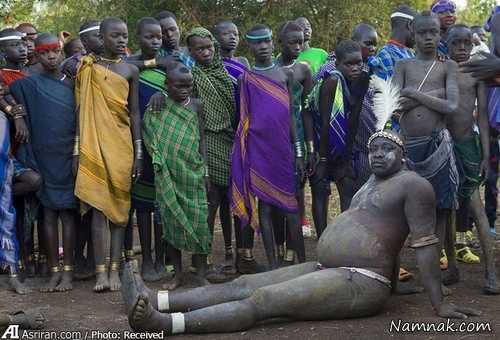 مسابقه عجیب چاق ترین مرد قبیله! + تصاویر
