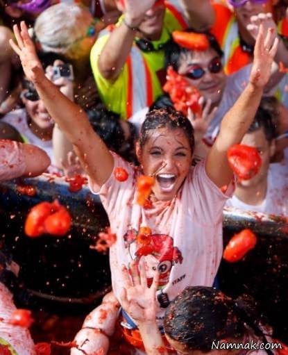جشن پرتاب گوجه فرنگی در اسپانیا + تصاویر