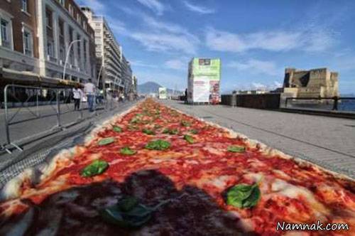 پخت بزرگترین پیتزا به طول 2 کیلومتر! + تصاویر