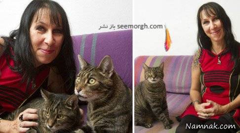 ازدواج جنجالی یک زن با 2 گربه! + عکس