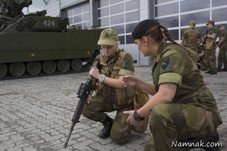 خدمت سربازی دختران موطلایی نروژ + تصاویر
