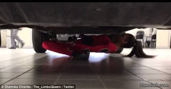 دختری با 2 سینی چای از زیر ماشین رد شد!+فیلم و عکس