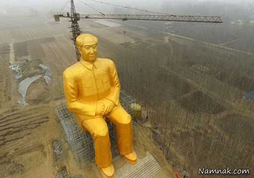 تخریب مجسمه غول پیکر 3 میلیون دلاری در چین + تصاویر