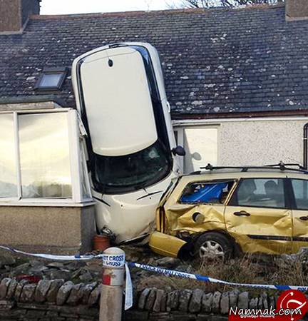 تصاویری از عجیب ترین تصادف در اسکاتلند